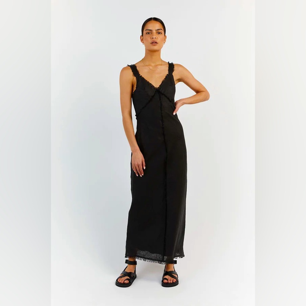 Georgie Black Linen Mini Dress from Dissh Boutique Australia